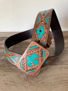 Phoenix bird leather with matching buckle