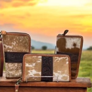 Cowhide with leather accents