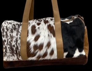 Cowhide duffle bag