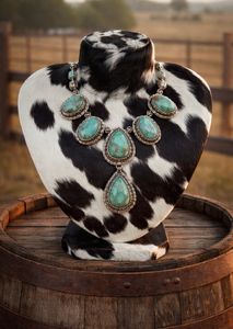 Cowhide necklace bust