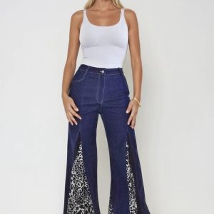 Boho flared denim jeans