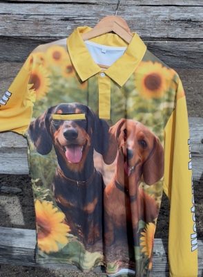 Dashchund fishing shirt