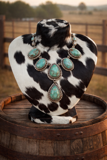 Cowhide necklace bust