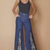 Boho flared denim jeans