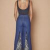 Boho flared denim jeans