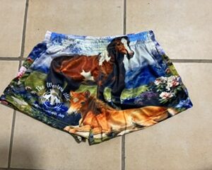 Mare & foal adult footy shorts