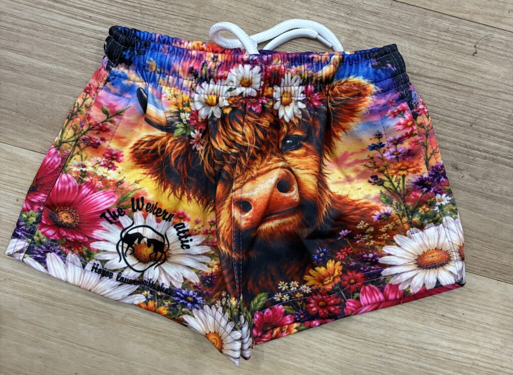 Highland cow adult shorts