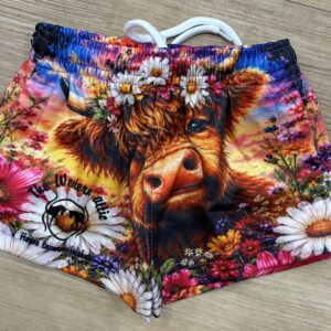 Highland cow kids shorts