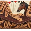 Western Tooled Leather Trifold Wallets
